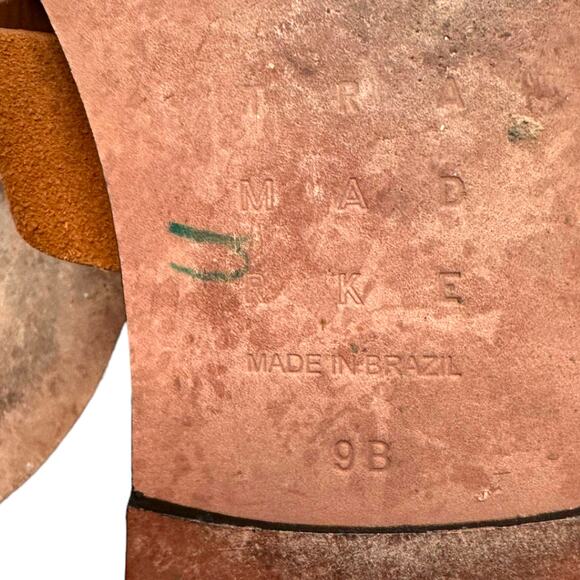 TRA MAD RKE Leather Brown and White Sandals Size 9 - Picture 8 of 10